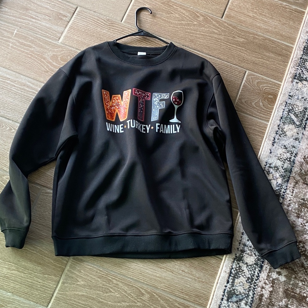Black Graphic Unisex Sweater